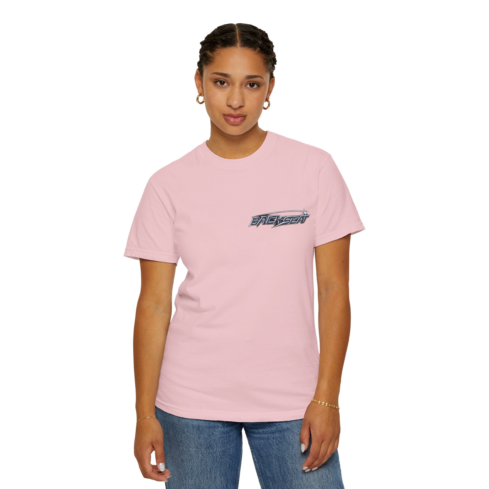 BACKSEAT Midnight Blue Graphic T-Shirt — Retro Racing Streetwear Tee