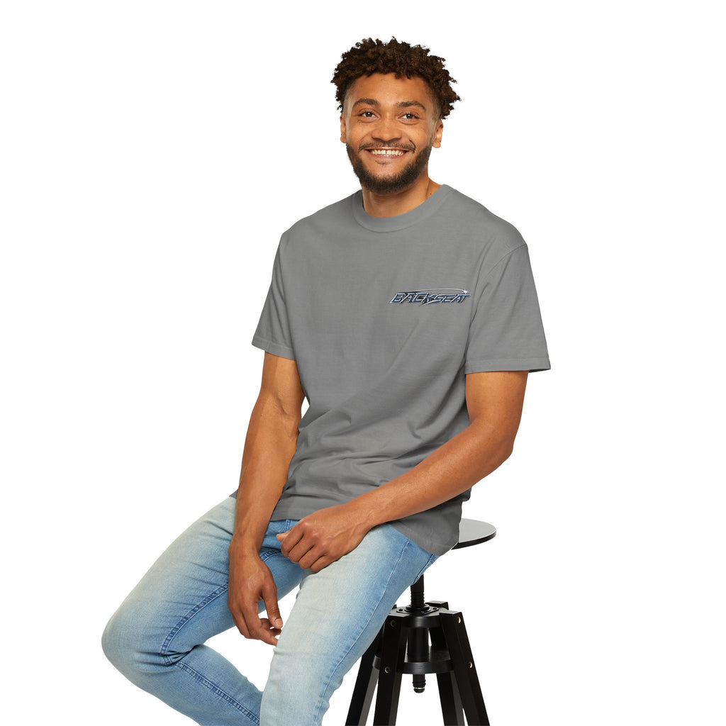 BACKSEAT Midnight Blue Graphic T-Shirt — Retro Racing Streetwear Tee