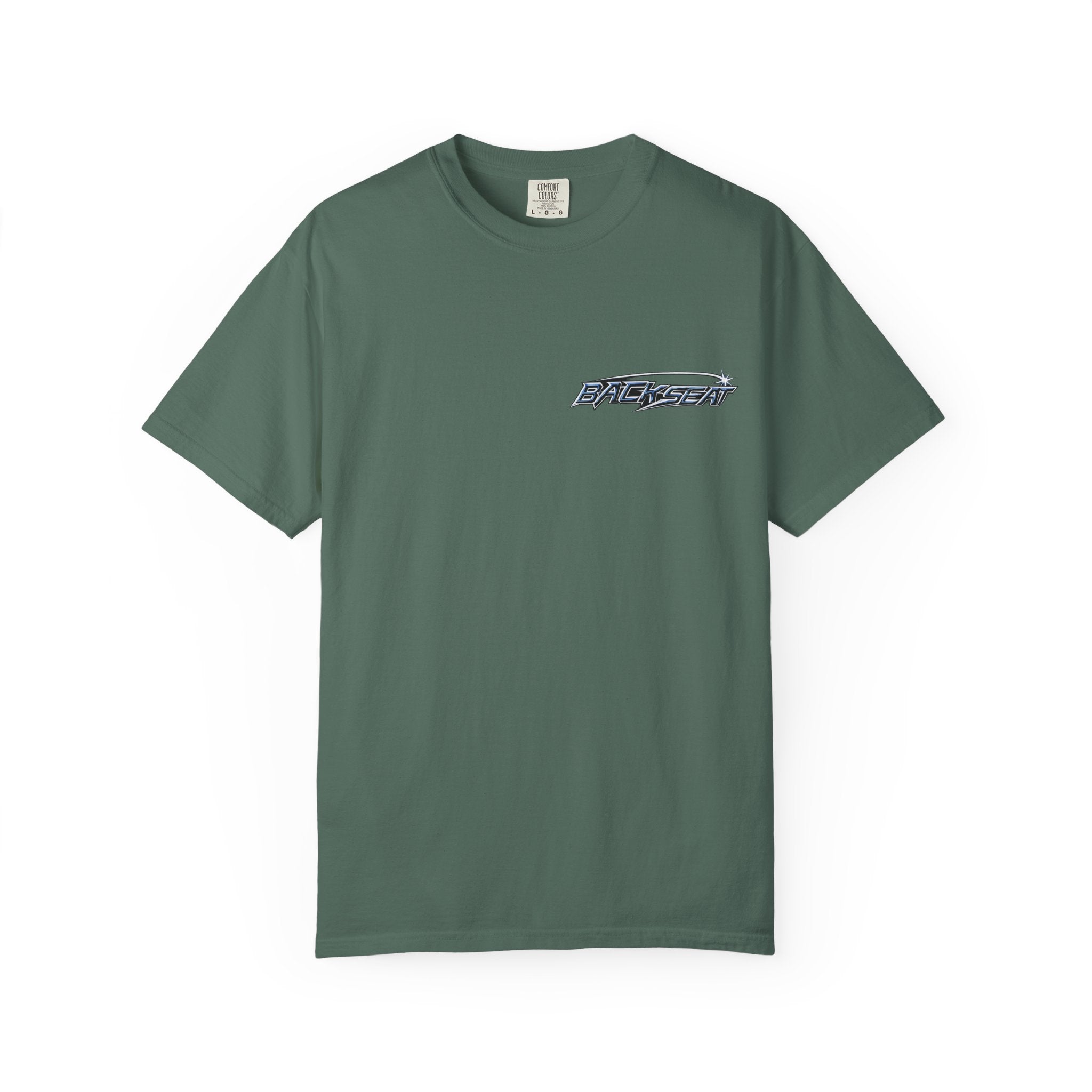 BACKSEAT Midnight Blue Graphic T-Shirt — Retro Racing Streetwear Tee