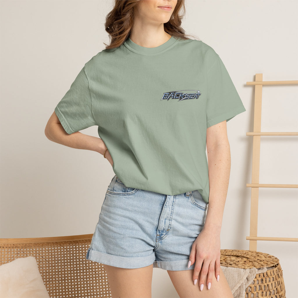 BACKSEAT Midnight Blue Graphic T-Shirt — Retro Racing Streetwear Tee