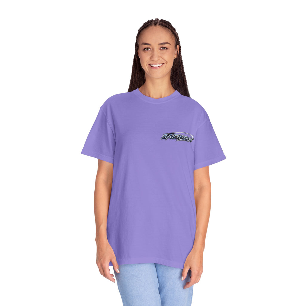 BACKSEAT Midnight Blue Graphic T-Shirt — Retro Racing Streetwear Tee