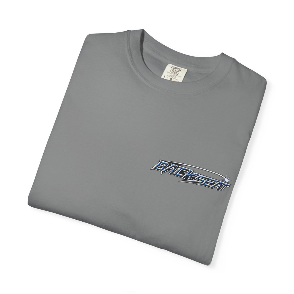 BACKSEAT Midnight Blue Graphic T-Shirt — Retro Racing Streetwear Tee