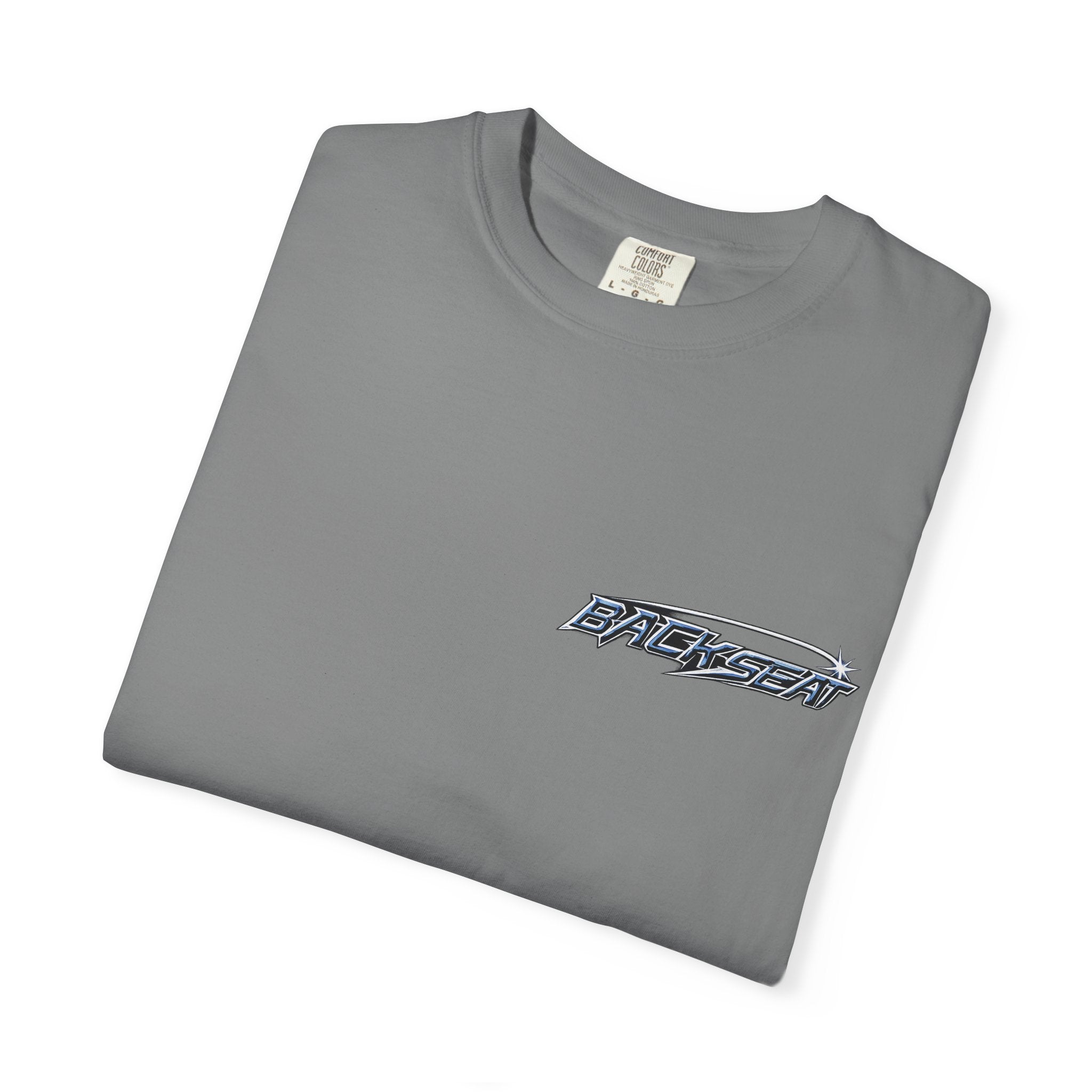 BACKSEAT Midnight Blue Graphic T-Shirt — Retro Racing Streetwear Tee