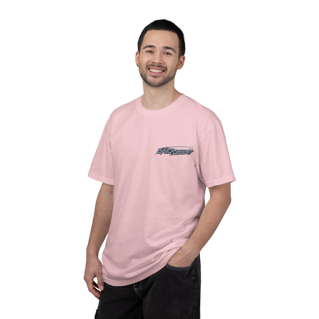BACKSEAT Midnight Blue Graphic T-Shirt — Retro Racing Streetwear Tee
