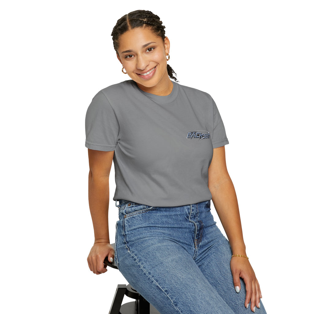 BACKSEAT Midnight Blue Graphic T-Shirt — Retro Racing Streetwear Tee