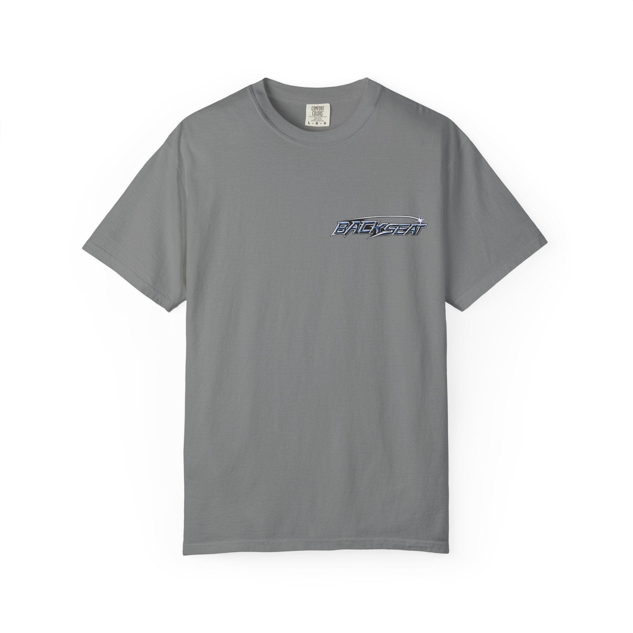 BACKSEAT Midnight Blue Graphic T-Shirt — Retro Racing Streetwear Tee