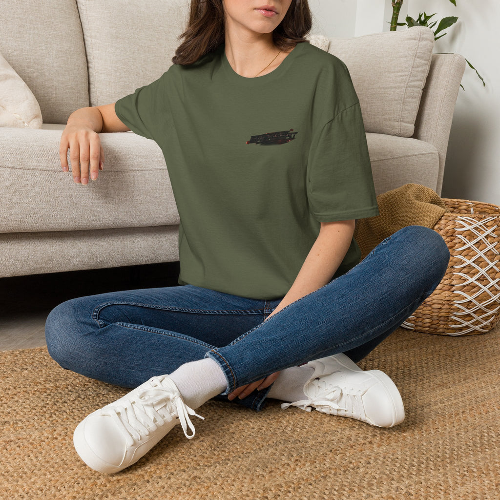 Minimal Black Cherry BACKSEAT T-Shirt — Small Chest Graphic Casual Tee