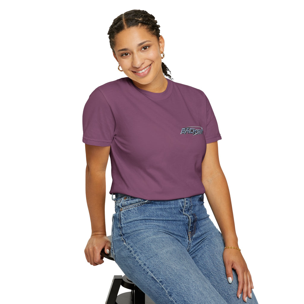 BACKSEAT Midnight Blue Graphic T-Shirt — Retro Racing Streetwear Tee
