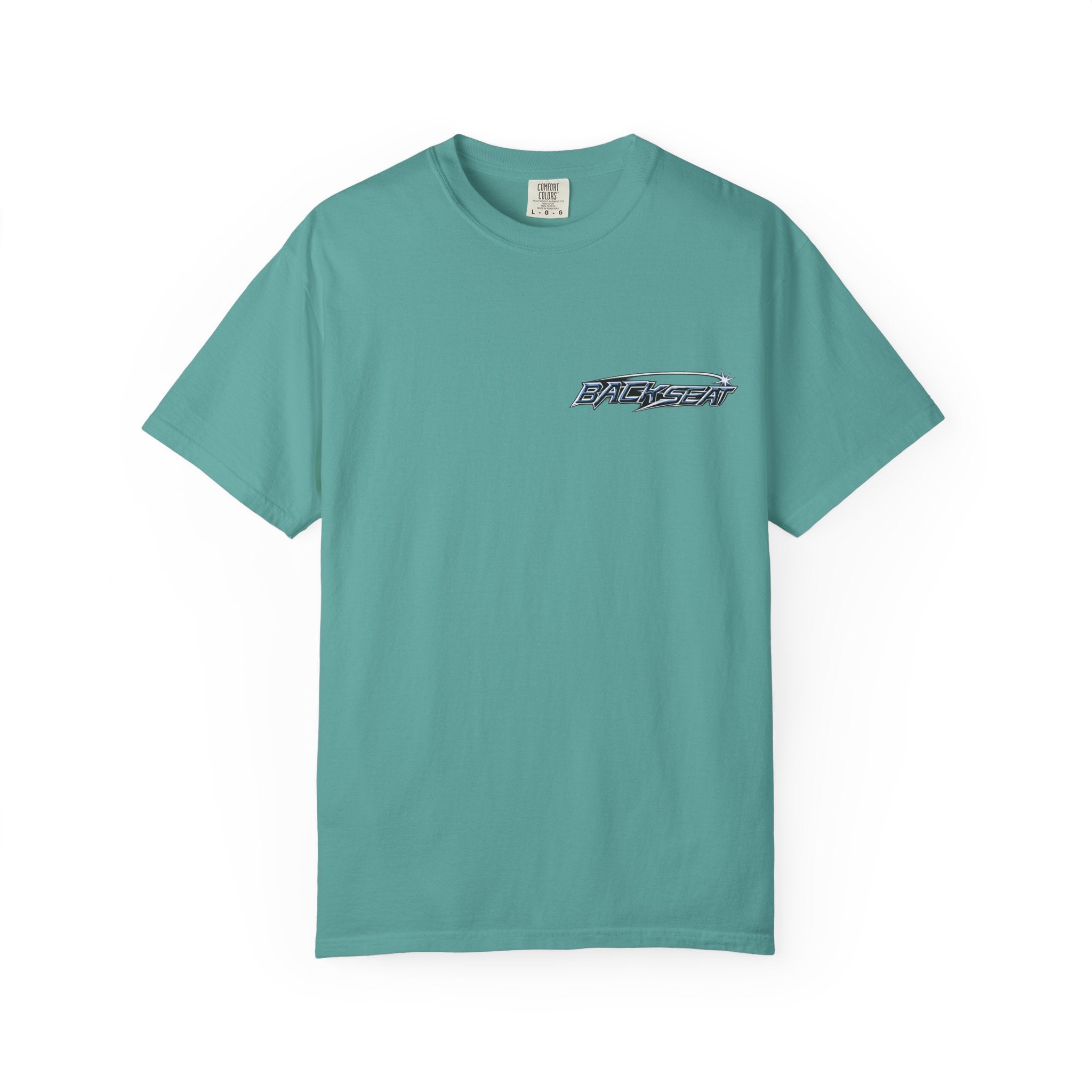 BACKSEAT Midnight Blue Graphic T-Shirt — Retro Racing Streetwear Tee